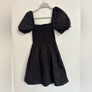 French Connection Black Puff Sleeve Dress